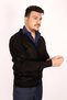 Men's Fine Wool Knitwear Knitted Father Black Cardigan