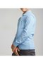 Unisex Children's Polo Collar Long Sleeve Baby Blue T-shirt