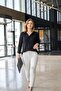 Women's Blaze Muslin Patterned Black Shirt - 2