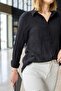 Women's Blaze Muslin Patterned Black Shirt - 3