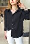 Women's Blaze Muslin Patterned Black Shirt - 4