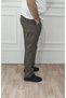 Men's Large Size Classic Comfortable Fit Earth Color Linen Trousers - 4