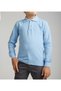 Unisex Children's Polo Collar Long Sleeve Baby Blue T-shirt - 2