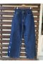 Melisa Dark Blue 90's Lycra Super High Waist Loose Jeans Palazzo Trousers. (super High)