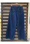 Melisa Dark Blue 90's Lycra Super High Waist Loose Jeans Palazzo Trousers. (super High) - 3