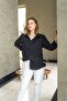 Women's Blaze Muslin Patterned Black Shirt