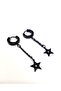Long Dangle Black Star Earrings - 3