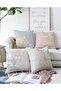 4-Piece Double Sided Colorful Modern Raschel Knitted Pillow Throw Pillow Cover Set with Geometric Drawing on the Floor