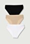 Women's White Mixed Laser Seamless Seamless Panties 3-Piece