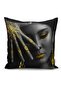African Womens Themed 4-Piece Pillow Cushion Cover with Black Background - 4