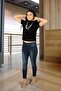 Women's High Waist Elastic Stonewashed Blue Leggings Jeans