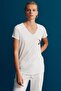 Casta V-Neck Sequined Detailed Ecru Blouse - 2