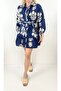 Ethnic Patterned Navy Blue Dress - 2