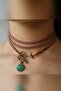Real Floral Leather Choker Necklace - 3