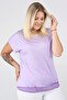 Hem Chiffon Oil Wash Tshirt-lilac - 5