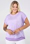 Hem Chiffon Oil Wash Tshirt-lilac - 6