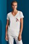 Casta V-Neck Sequined Detailed Ecru Blouse