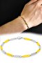 Men's Steel Yellow White Bracelet