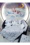 70x120 Baby Sleeping Set Moon Pattern 10 Pieces Compatible with Park Cribs (crib is not included)