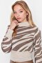 Vizon Zebra Desenli Crop Triko Kazak TWOAW21KZ0010 - 3