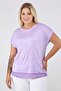 Hem Chiffon Oil Wash Tshirt-lilac - 2