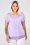 Hem Chiffon Oil Wash Tshirt-lilac - 3
