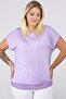 Hem Chiffon Oil Wash Tshirt-lilac - 4