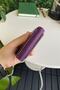 Orsa – Genuine Leather Minimalist Card Holder Purple Women's Slim Wallet, Business Card Holder - 8