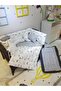 70x120 Baby Sleeping Set, Crescent and Star Pattern, 10 Pieces Compatible with Park Cribs (crib is not included)