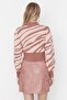 Gül Kurusu Zebra Desenli Crop Triko Kazak TWOAW21KZ0010 - 5