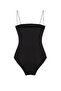 White Color 6 Pack Women's Snap Fastener Bodysuit with Seher Rope Straps - 3