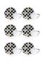 Enzo Chess 6-Person Porcelain Cup Set with Glass Plate - 90 ml - 2