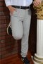 Men's Skinny Leg Slim Fit Fabric Trousers - 2