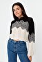 Black Crop Jewel Button Knitwear Sweater Twoaw23Kz01331