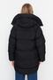 Siyah Oversize Kalıp Kapüşonlu Su İtici Şişme Mont TWOAW23MO00193 - 9