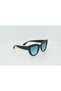 Cat Eye Patterned Black Sunglasses - 22227 - 2