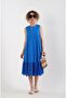 Cobalt Blue Skirt Scallop Sleeveless Dress - 2