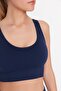 Koyu Lacivert Seamless/Dikişsiz Destekli/Şekillendirici Kalın Askılı Spor Sütyeni TWOAW23SS00019 - 4