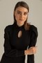 Drop Low-cut Long Sleeve Flexible Acrylic Fabric Dress - 2