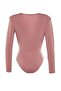Dusty Rose Double Breasted Collar Knitted Bodysuit Tpraw22Bd0161 - 8