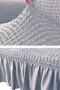 Corner Sofa Set Cover L-Shaped Sofa Set Cover Wrinkled Gray Brc-Kosatakım Sofa Cover - 4