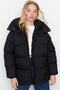 Siyah Oversize Kalıp Kapüşonlu Su İtici Şişme Mont TWOAW23MO00193 - 5