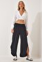 Women's Black Side Slit Ayrobin Shalwar Trousers DE00001