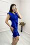 Evening Dress with Slit and Flywheel Detail Cobalt Blue Dress - 3