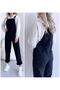 Women's Denim Overalls Salopet Denim Long Overalls Dark Smoked - 2
