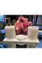 Natural White Marble Bathroom Set | 4 Pieces | Gold-silver |