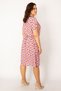 Women's Large Size Colorful Woven Viscose Fabric Front Buttoned Belted Waist Dress 65n33614 - 2