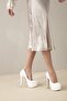 1840 White Matte 15 cm Women's Classic Platform Heeled Shoes