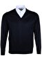 Men's Woolen Sweater V-Neck Regular Classic Cut Navy Blue Rar00372