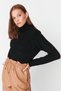Schwarzer Strickpullover mit Kragendetail TWOAW23KZ01105 - 2